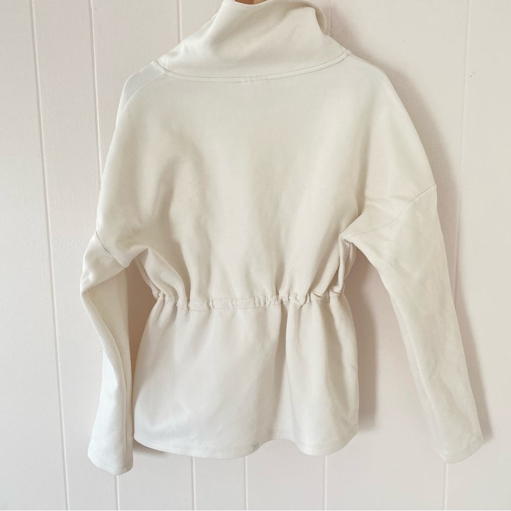 Varley Cream Drawstring Funnel-Neck Tunic Sweatshirt - Picture 9 of 9